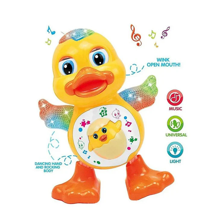 Dancing Duck Battery Operated Toy With Lights & Music, 3+Years - Yellow