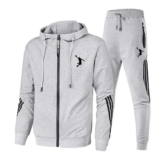 2024 winter zipper men's running suit men clothing set tracksuit